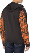 Zubaz Men's Cincinnati Bengals Team Color Zebra Accent Full Zip Hoodie