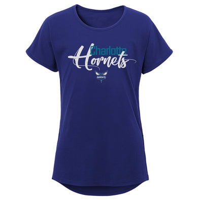 Outerstuff NBA Youth (4-18) Charlotte Hornets Script Stylin Dolman Short Sleeve Tee