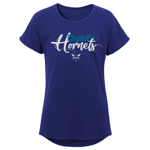 Outerstuff NBA Youth (4-18) Charlotte Hornets Script Stylin Dolman Short Sleeve Tee