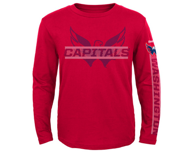 Reebok NHL Kids (4-7) Washington Capitals Line Up Long Sleeve Tee Shirt