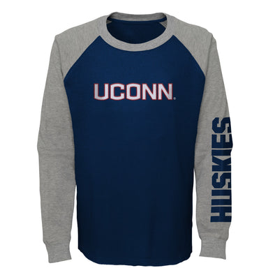 Outerstuff NCAA Kids Connecticut Huskies Warm Up Raglan Thermal Shirt