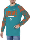 Zubaz Miami Dolphins NFL Men's Lightweight Hoodie with Team Camo Sleeves