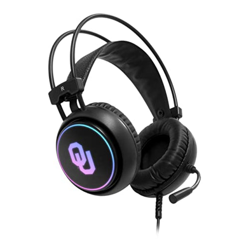 SOAR NCAA Oklahoma Sooners LED Gaming Headset Headphones and Mic