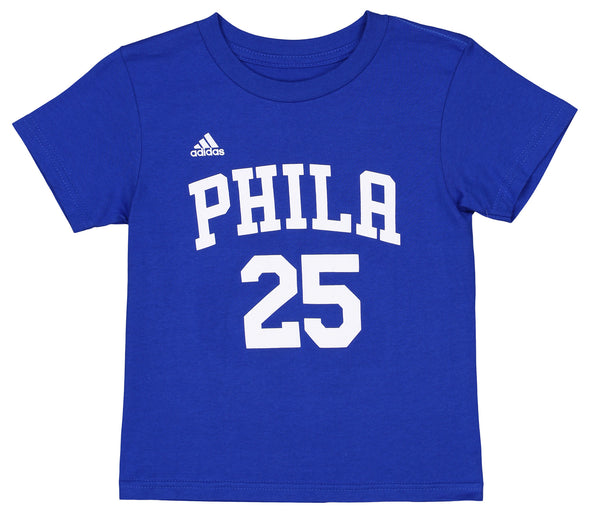 Adidas Philadelphia 76ers Ben Simmons #25 NBA Kids (4-7) Short Sleeve Tee, Blue