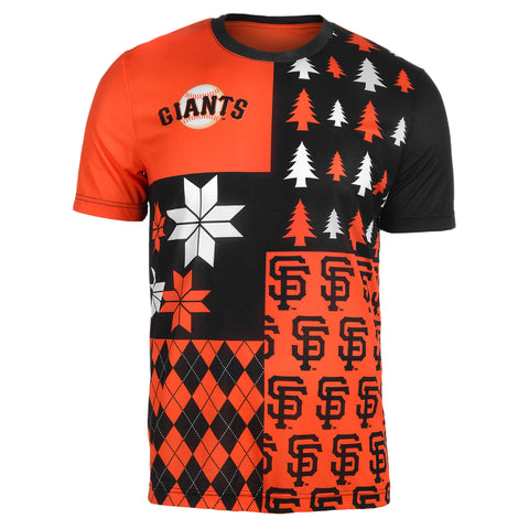FOCO MLB Men's San Francisco Giants Busy Block Ugly Crew Neck Tee