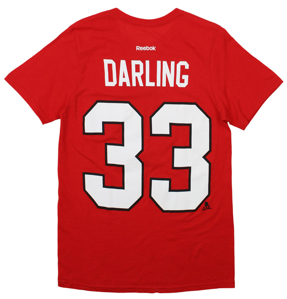 Reebok NHL Hockey Men's Chicago Blackhawks Scott Darling #33 T-Shirt, Red