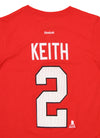 Reebok NHL Boys Youth Chicago Blackhawks Duncan Keith #2 Short Sleeve Tee, Red