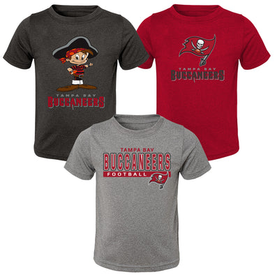 Outerstuff NFL Toddler Tampa Bay Buccaneers 3-Pack Short Sleeve T-Shirts Set