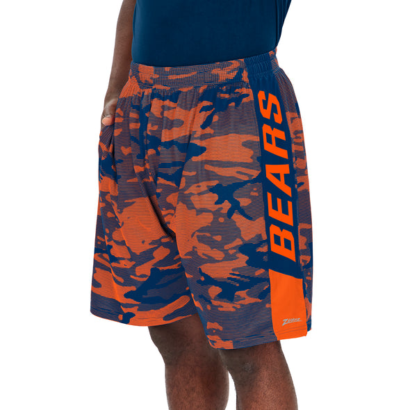 Zubaz Men's NFL Chicago Bears Lightweight Shorts with Camo Lines