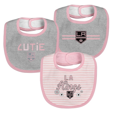 Outerstuff NHL Newborn Sacramento Kings Fair Catch 3 Piece Bib Set, Pink