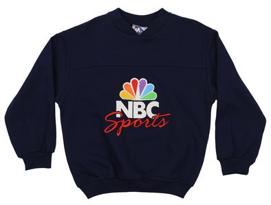 Mighty Mac Youth Vintage 90's NBC Sports Fleece Crew Sweatshirt, Navy