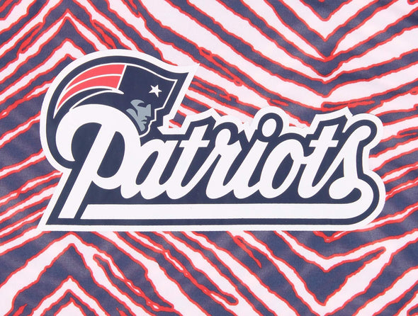 Zubaz NFL Football Men's New England Patriots Zebra Print Touchdown Hoodie