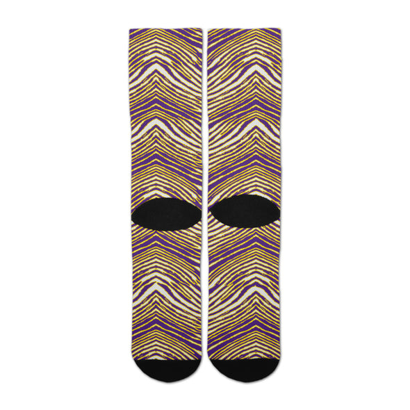 Zubaz By For Bare Feet NFL Youth Minnesota Vikings Zubified Dress Socks, One Size