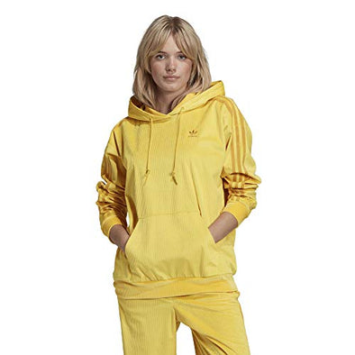 Adidas Women's Velvet Corduroy Hoodie, Corn Yellow
