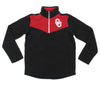NCAA Youth Oklahoma Sooners Break Point 1/4 Zip Pullover Sweater, Black