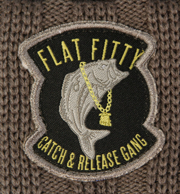 Flat Fitty Catch & Release Hooks Air Ftfy Cuff Beanie Cap Hat, Grey