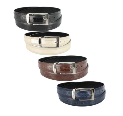 Stacy Adams Genuine Leather Croc Embossed Men' Belt One Size Fits All, Color Options
