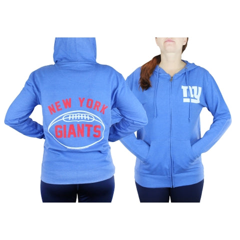 New York Giants NFL Football Womens Double Coverage Full Zip Hoodie