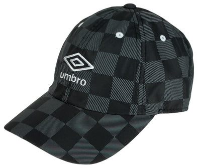 Umbro Men's Adjustable Checkered Dad Cap, Black/White, One Size Fits Most