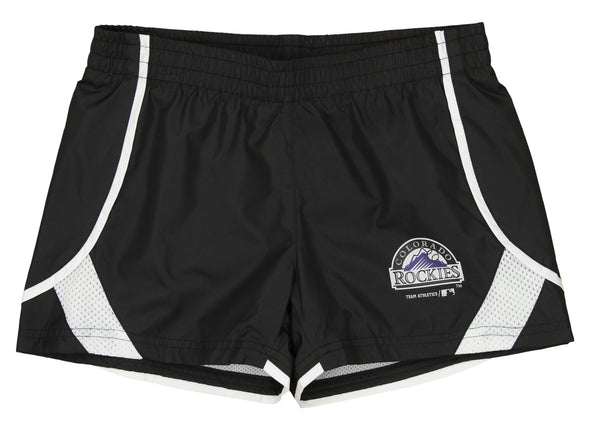 Outerstuff Baseball MLB Youth Girls Colorado Rockies Outfield Shorts, Black