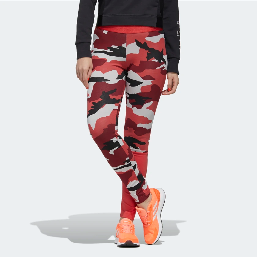 Adidas Women's Fast and Confident AOP Tights, Glory Red/Black – Fanletic