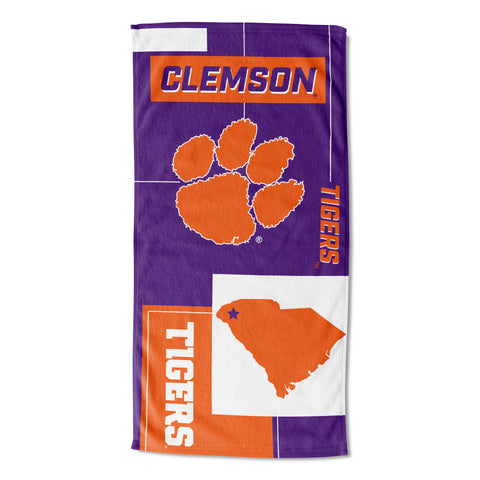 Northwest NCAA Clemson Tigers State Line Beach Towel