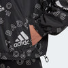 Adidas Women's Essential Logo Allover Print Windbreaker, Black