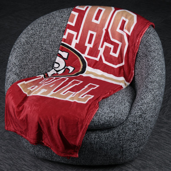 FOCO NFL San Francisco 49ers Stripe Micro Raschel Plush Throw Blanket, 45 x 60