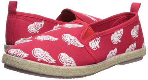 FOCO NHL Women's Detriot Redwings Espadrille Slip On Canvas Shoe
