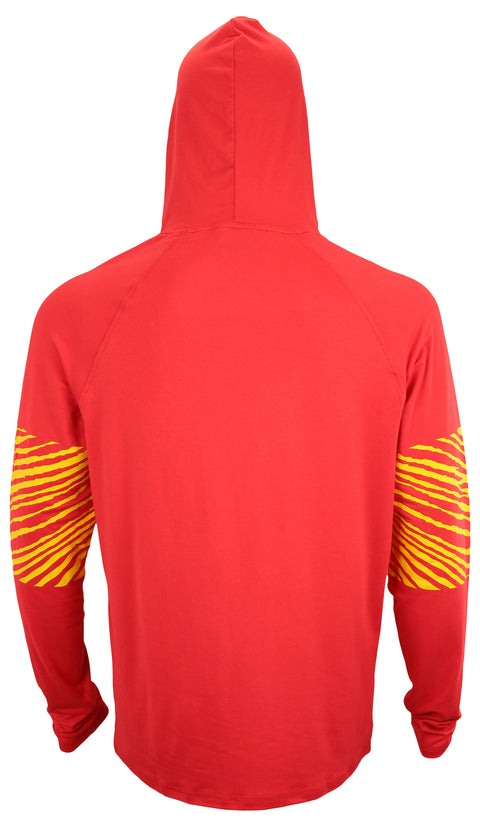 Zubaz NFL Men's Kansas City Chiefs Zebra Print Primary Logo Lightweight Hoodie
