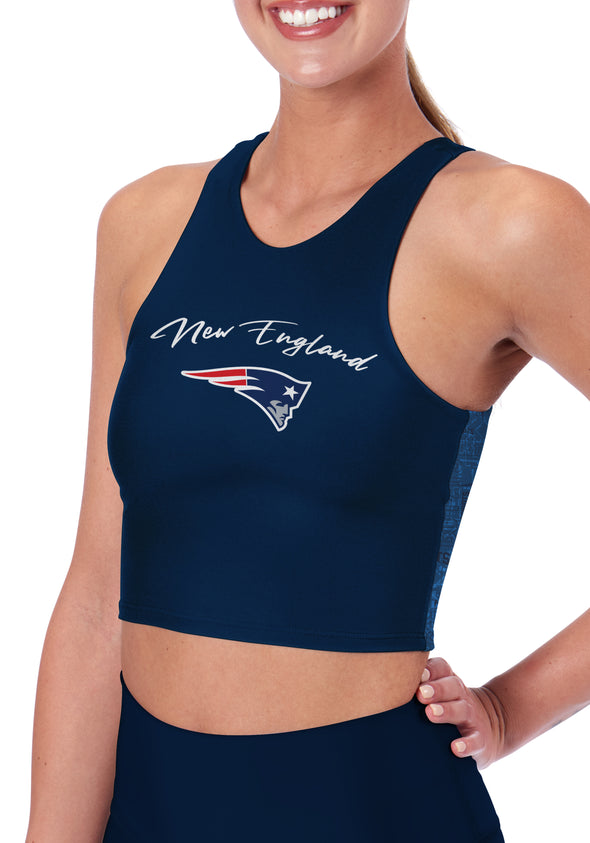 Certo By Northwest Women's NFL New England Patriots Crosstown Midi Bra, Navy