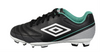 Umbro Juniors Youth Big Boys Classico VII Firm Ground Soccer Shoes, Black/White/Marine Green