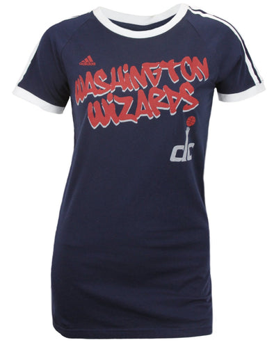 Adidas NBA Basketball Women's Washington Wizards Short Sleeve Raglan T-Shirt, Navy
