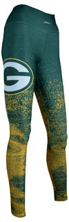 Zubaz NFL Women's Green Bay Packers Static Fade Legging, Green/Gold