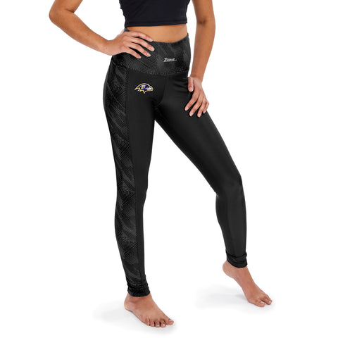 Zubaz NFL Women's Baltimore Ravens Elevated Viper Accent Leggings