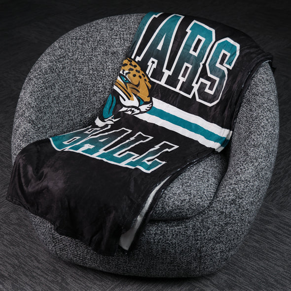 FOCO NFL Jacksonville Jaguars Stripe Micro Raschel Plush Throw Blanket, 45 x 60