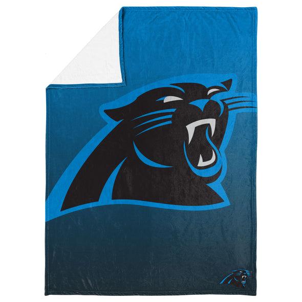 FOCO NFL Carolina Panthers Gradient Micro Raschel Throw Blanket, 50 x 60