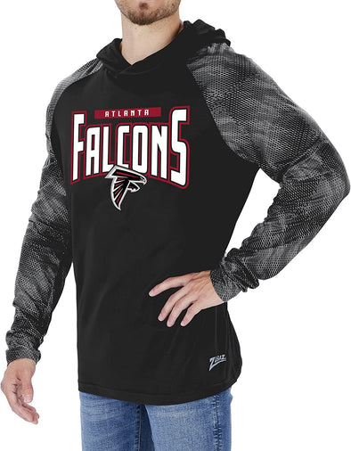 Zubaz Atlanta Falcons NFL Men's Team Color Hoodie with Tonal Viper Sleeves