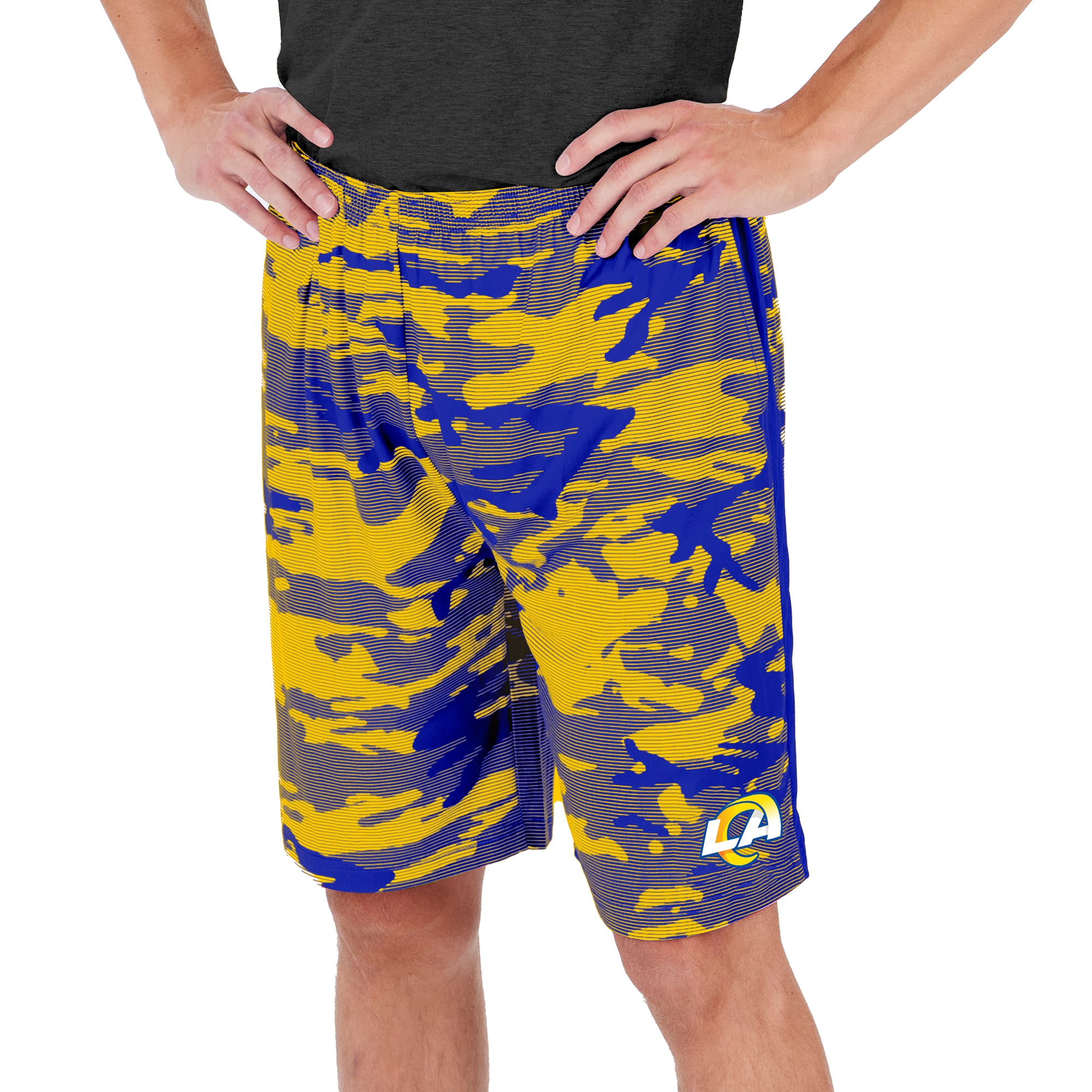 Zubaz Men's NFL Los Angeles Rams Lightweight Camo Lines Shorts with Lo –  Fanletic