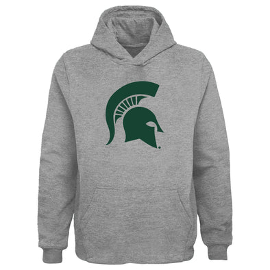 Outerstuff NCAA Boys Michigan State Spartans Primary Logo Fleece Hoodie, Grey