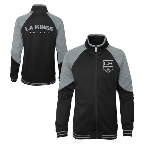 Outerstuff Los Angeles Kings NHL Girls' Youth (7-16) Full Zip Face Off Jacket, Black
