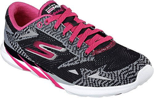 Skechers Women's GOmeb Speed 3 2016 Running Shoe,Black/Pink,US 7.5 M