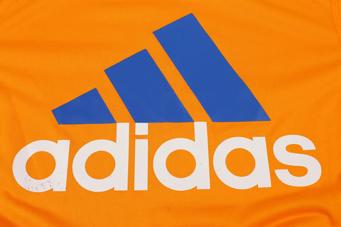Adidas Youth Boys Brand Logo Shirt Tee Top - Orange / Blue / White