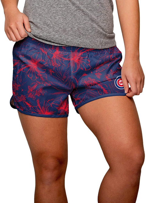 FOCO MLB Women's Chicago Cubs Tonal Floral Running Shorts