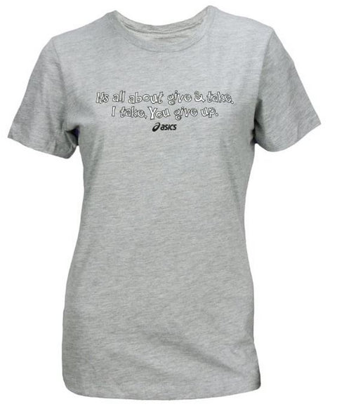 ASICS Women's Give-Take Tee Graphic T-Shirt, Heathered Gray