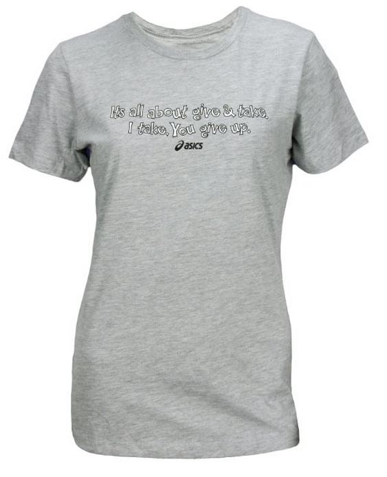 ASICS Women's Give-Take Tee Graphic T-Shirt, Heathered Gray