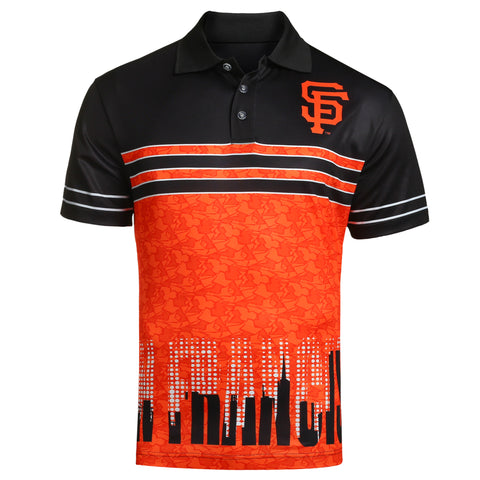 FOCO MLB Men's San Francisco Giants Raglan Skyline Polo