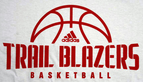 Adidas NBA Basketball Men's Portland Trailblazers Long Sleeve Shirt, White
