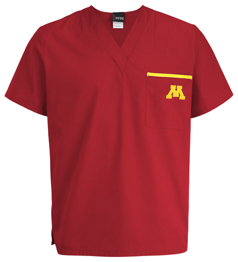 Fabrique Innovations NCAA Unisex Minnesota Golden Gophers Team Color Scrub Top