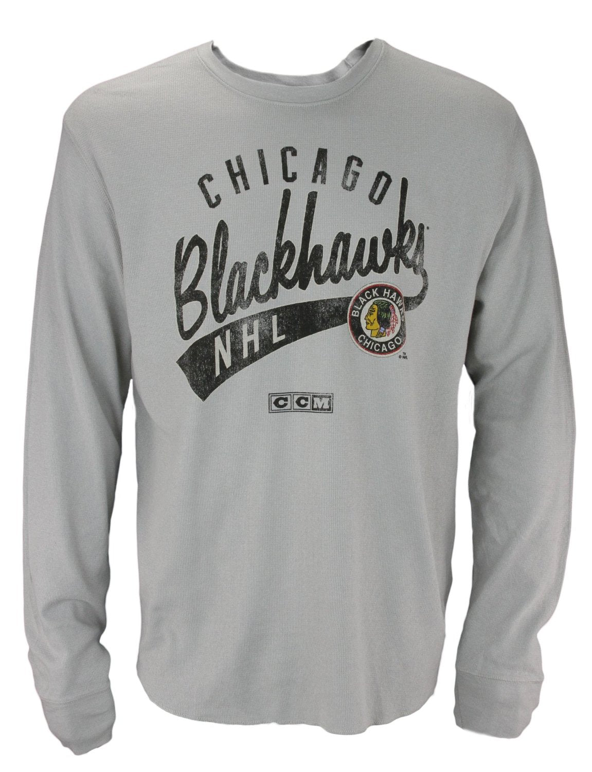 Pittsburgh Penguins Reebok NHL Gray Logo Long-Sleeve Thermal Shirt